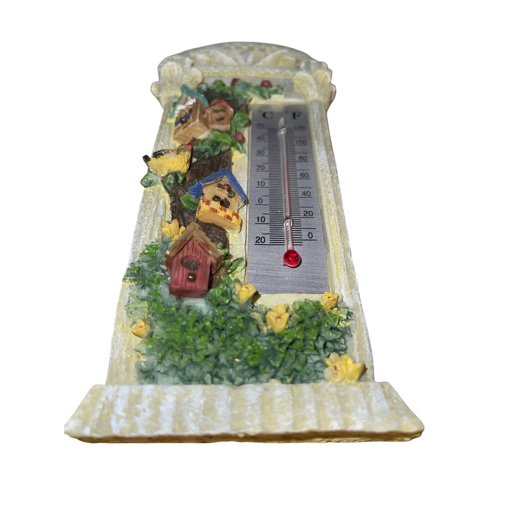 Vintage Thermometer, Birds Houses, Birds Floral Indoor Thermometer. - Picture 10 of 12